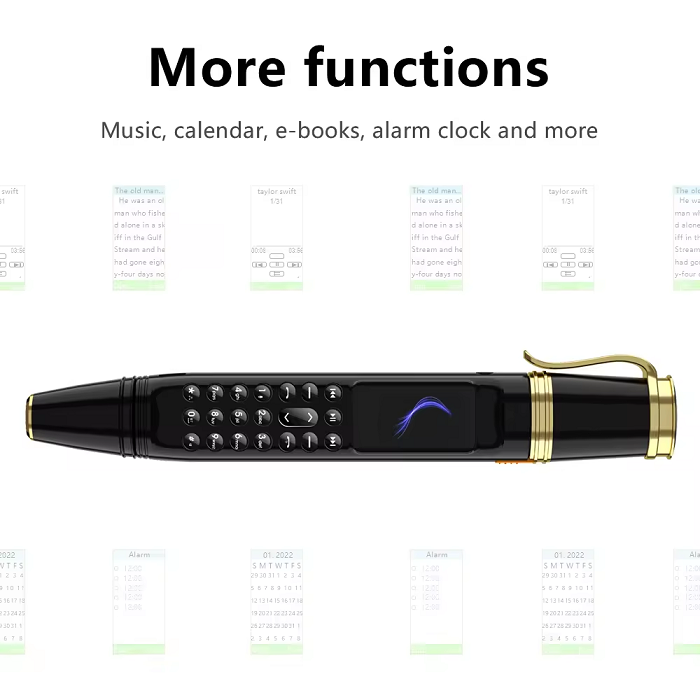 Hot Sale GSM Pen Phone with Dual SIM & Memory Card Slots