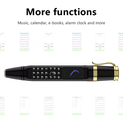 Hot Sale GSM Pen Phone with Dual SIM & Memory Card Slots