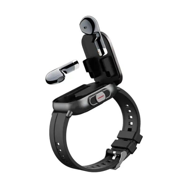 D8 2-in-1 Smartwatch with Built-In Wireless Earbuds