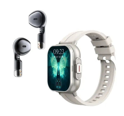 D8 2-in-1 Smartwatch with Built-In Wireless Earbuds