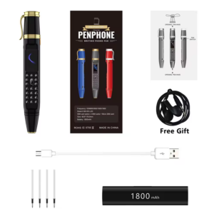 Hot Sale GSM Pen Phone with Dual SIM & Memory Card Slots