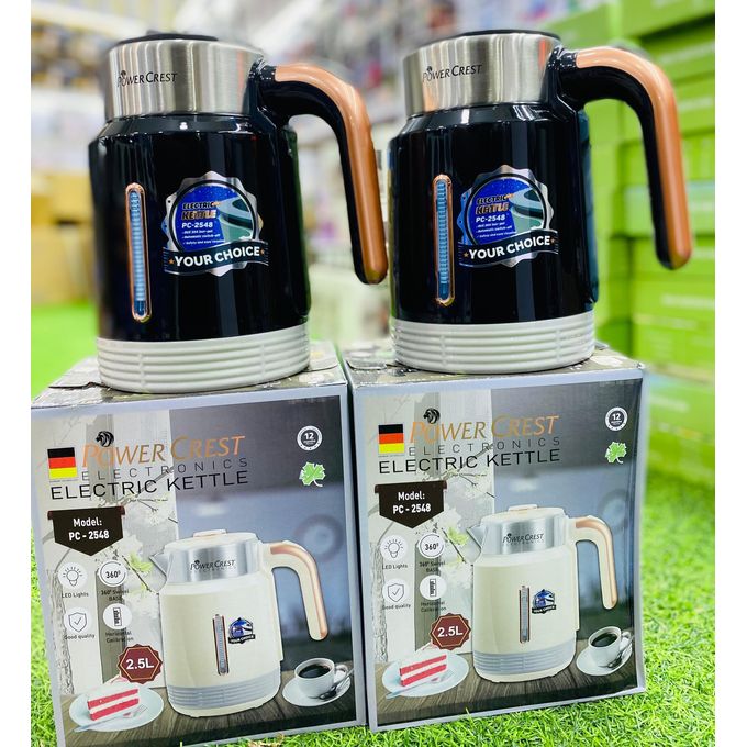 Power Crest 2.5L Electric Milk Boiling & Cooking Kettle – Black & Cream