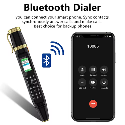 Hot Sale GSM Pen Phone with Dual SIM & Memory Card Slots