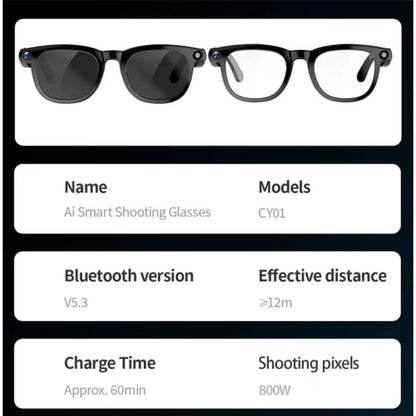 AI Smart Glasses with Video Camera & Real-Time Translation