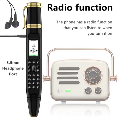 Hot Sale GSM Pen Phone with Dual SIM & Memory Card Slots