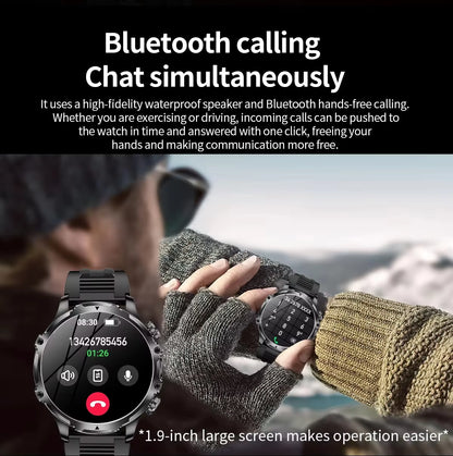 AK75 Military-Grade Smartwatch – With Earpods + Extra Strap