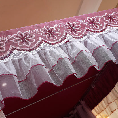 Palace Mosquito Net with Thickened Stainless Steel Frame | 3-Door Lace Bed Curtain
