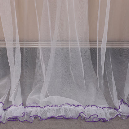 Palace Mosquito Net with Thickened Stainless Steel Frame | 3-Door Lace Bed Curtain
