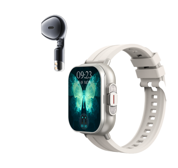 D8 2-in-1 Smartwatch with Built-In Wireless Earbuds