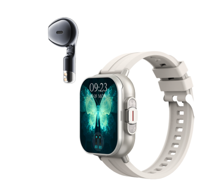 D8 2-in-1 Smartwatch with Built-In Wireless Earbuds
