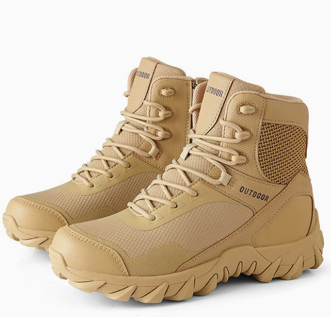 Men's Tactical Training Boots –Black  Waterproof & Anti-Slip Outdoor Hiking Boots