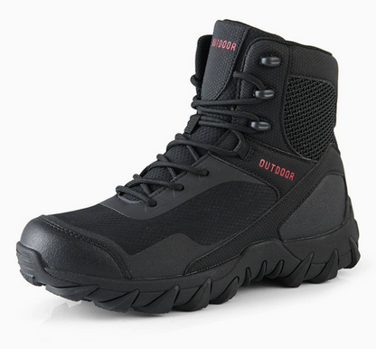 Men's Tactical Training Boots –Black  Waterproof & Anti-Slip Outdoor Hiking Boots