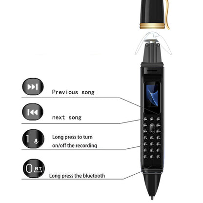 Hot Sale GSM Pen Phone with Dual SIM & Memory Card Slots