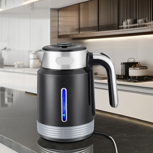 Power Crest 2.5L Electric Milk Boiling & Cooking Kettle – Black & Cream