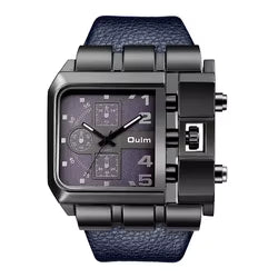 OULM 3364 Men’s Luxury Quartz Watch – Rectangle Design | Leather