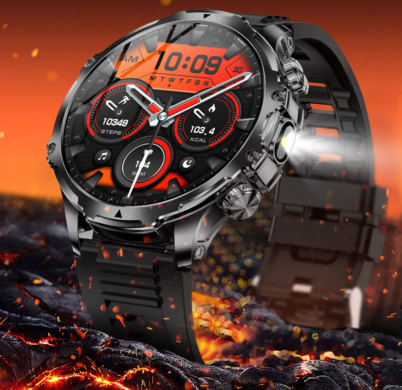AK75 Military-Grade Smartwatch – With Earpods + Extra Strap