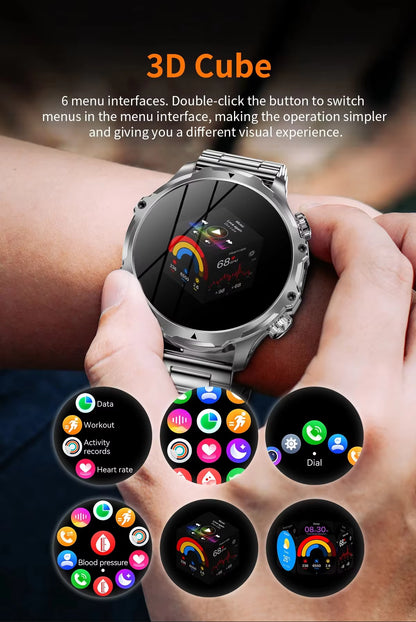 AK75 Military-Grade Smartwatch – With Earpods + Extra Strap