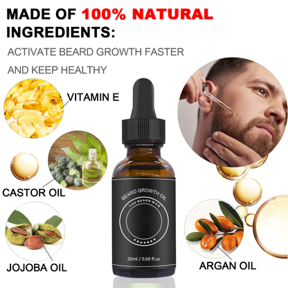 Beard Growth Oil for Men – Fast Nourishing Formula | 100% Natural & Organic