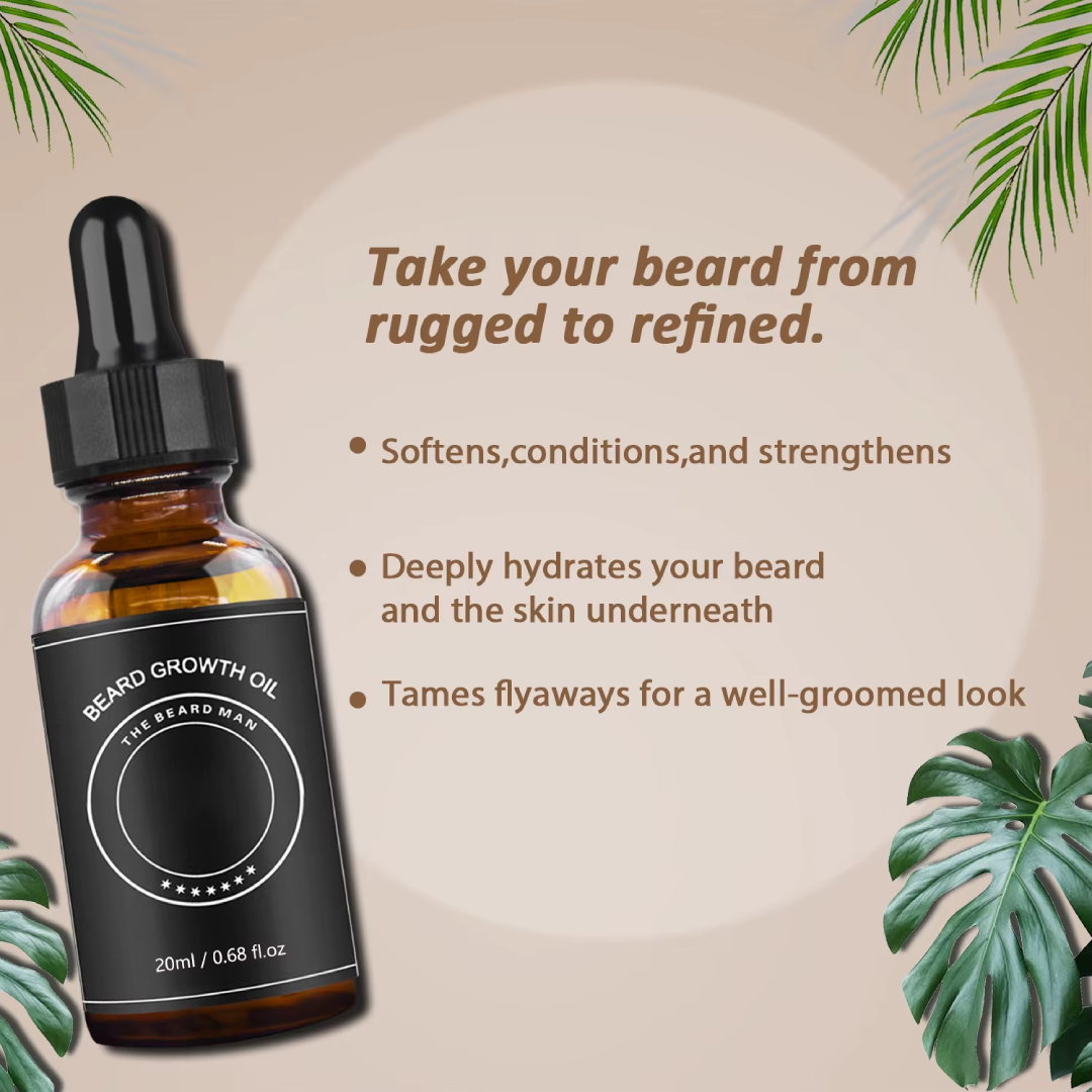 Beard Growth Oil for Men – Fast Nourishing Formula | 100% Natural & Organic