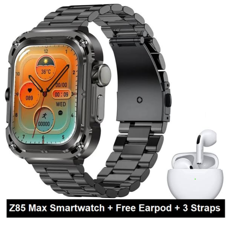 Z85 Max Smartwatch NFC Wireless Charging | IP68 Waterproof | 3 Straps  Included