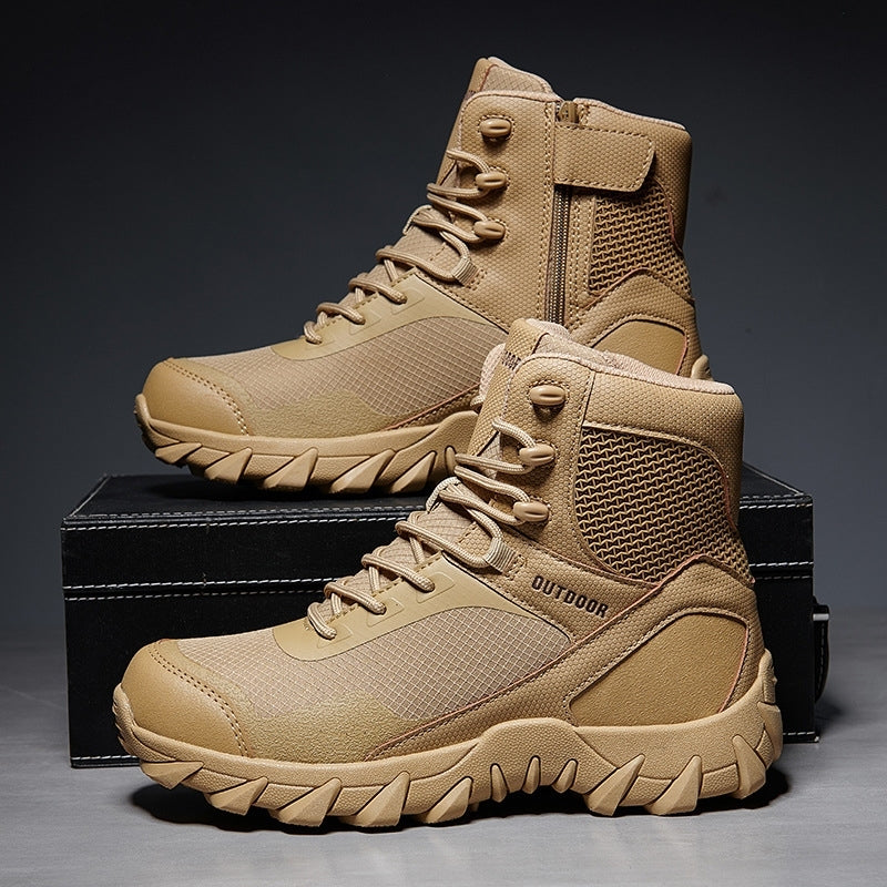 Men's Tactical Training Boots –Black  Waterproof & Anti-Slip Outdoor Hiking Boots