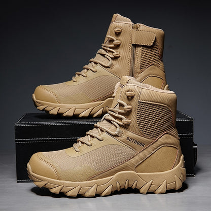 Men's Tactical Training Boots –Black  Waterproof & Anti-Slip Outdoor Hiking Boots